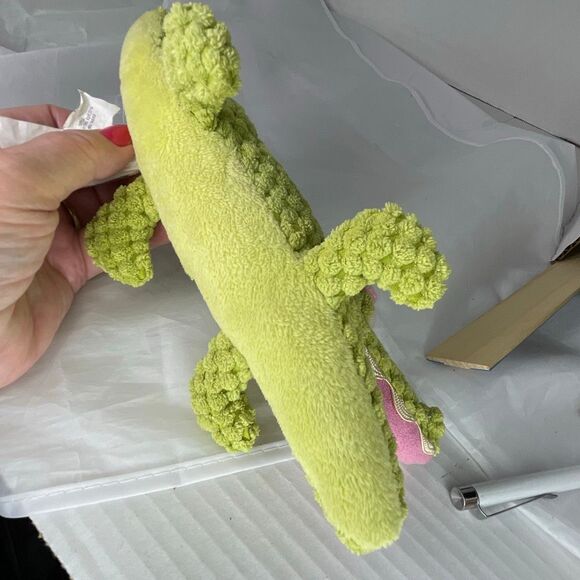 Maison Chic 9” Alligator plush rattle textured Nursery Jungle toy - Picture 3 of 6